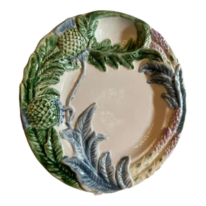 French Majolica Asparagus Plate