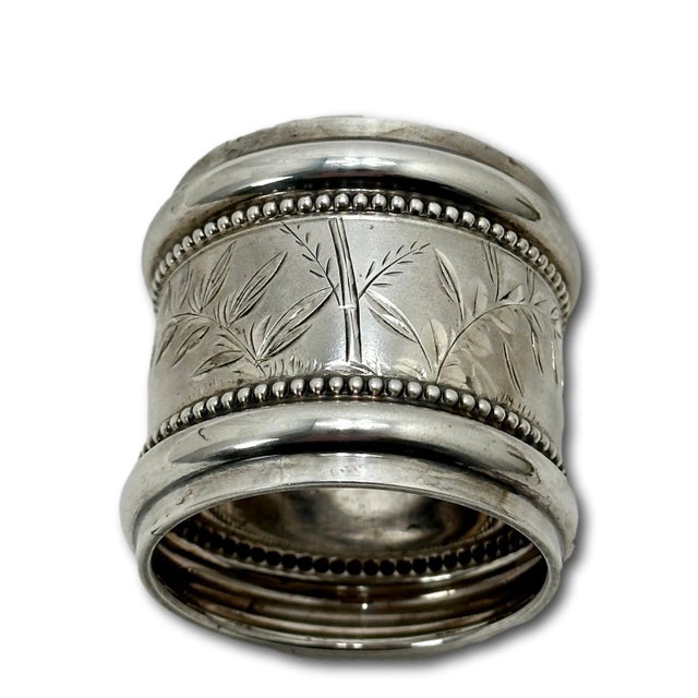 Late 19th Century Large Antique Signed Gorham 1882 Victorian Sterling Silver Napkin Ring Engraved With Name "James" For Sale - Image 5 of 12