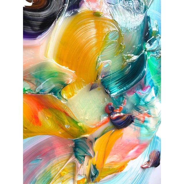 2020s Contemporary Abstract Mixed Media on Wood "Worries" by Nikolaos Schizas For Sale - Image 5 of 7