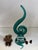 Postmodern Emerald Green Murano Glass Spiral Sculpture on Crystal Base, Italy, 1980s For Sale - Image 3 of 14