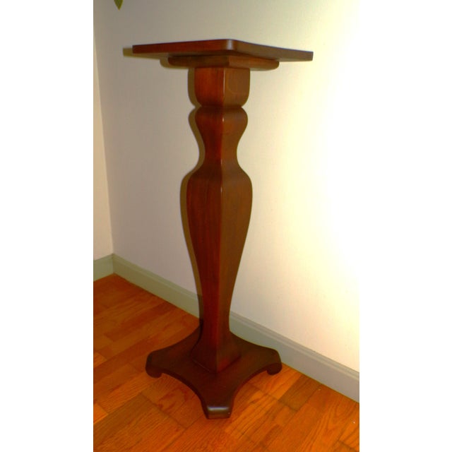 Vintage Solid Wood Pedestal Plant Fern Bust Stand For Sale - Image 11 of 16