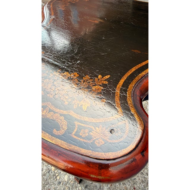 Michael Taylor Designs Chinoiserie Faux Crackle Lacquer Occasional Table For Sale - Image 11 of 15