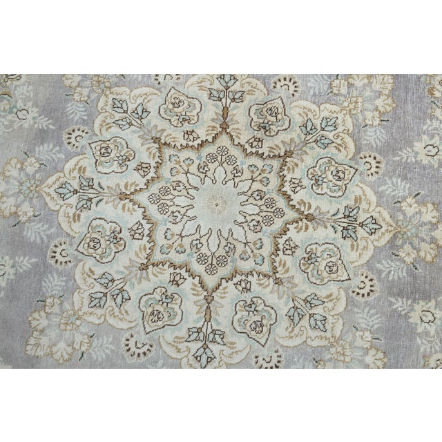 1970s Vintage Persian Handmade Wool Cotton Gray Area Rug For Sale - Image 10 of 11