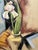 Rustic Henry Emil Salloch Original Paste on Paper Still Life With Irises in a Vase, 1971. For Sale - Image 3 of 7