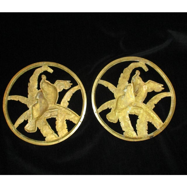 Art Deco Gilt Bronze Furniture Rondells - A Pair of 2 For Sale - Image 4 of 7