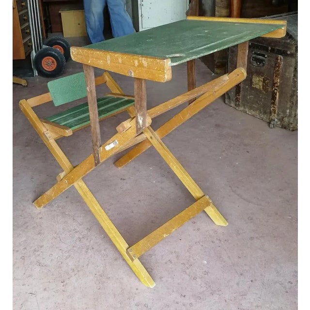 Green Italian Folding Children's Table, 1960s For Sale - Image 8 of 13