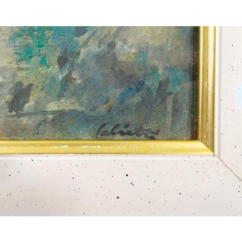 1950s Alberto Salietti, Ligurian Landscape, Mixed Media, Framed For Sale - Image 5 of 16