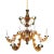 Metal Vintage Six-Arm Tole Chandelier Hand-Painted in Gold, Green, and Red For Sale - Image 7 of 13