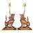 Vintage Boho Carved Wood Lion Lamps - a Pair For Sale