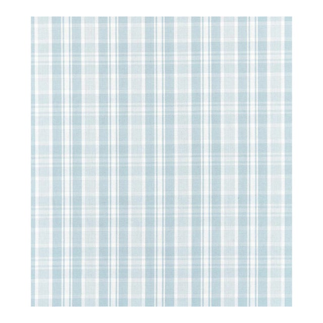 The House of Scalamandré Preston Cotton Plaid Fabric, Sky For Sale