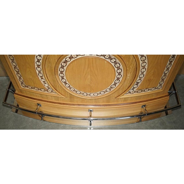 Mid-Century Modern Chrome Home Cocktail Bar with Marble Top For Sale - Image 8 of 18
