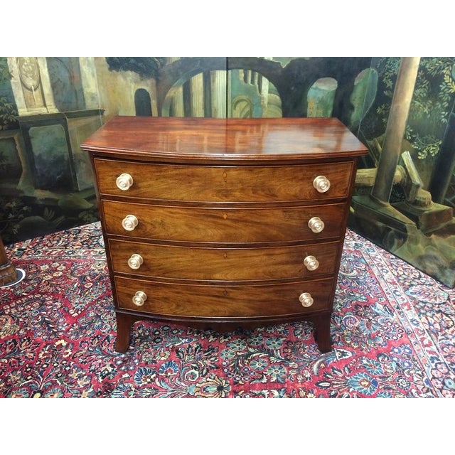 Antique Bowfront Chest of Drawers, Mahogany Chest For Sale - Image 9 of 14
