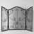 Vintage French Style Black Mesh Fireplace Screen Metal Scrollwork Details For Sale - Image 9 of 11