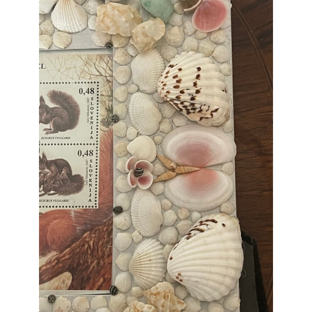 Sea Shell Encrusted Photo Frame With Postage For Sale - Image 4 of 5