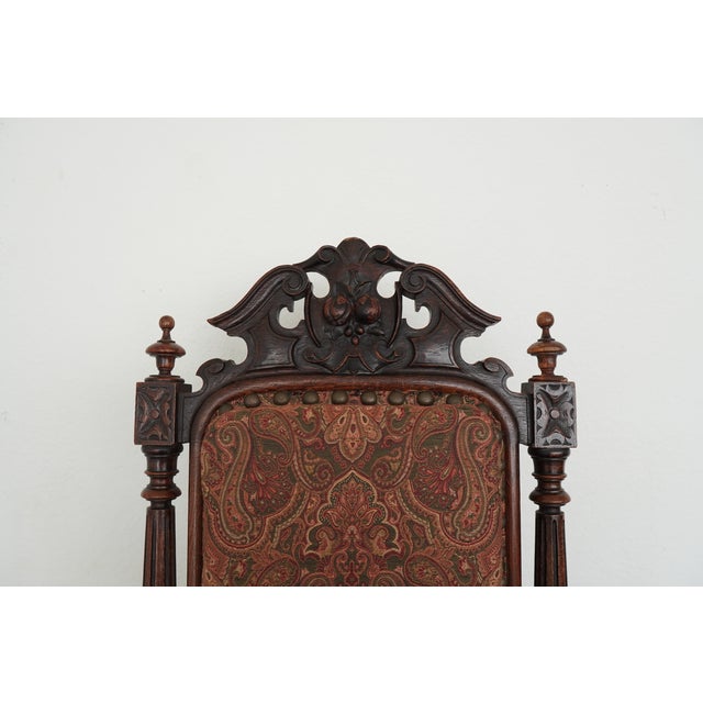 Vintage Spanish Revival Carved Wood Armchairs (Set of 2) For Sale - Image 11 of 17