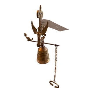 1970s Celestial Meets the Sea Brass Monastery Bell For Sale