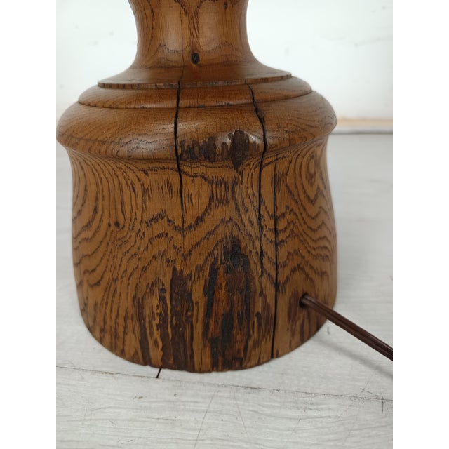 Brutalist Table Lamp in Wood, 1940s For Sale - Image 10 of 13
