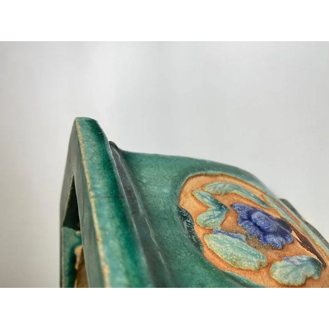 Green Glazed Terracotta Plant Pot Holder, France, 1930s For Sale - Image 4 of 8