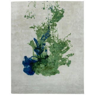 Modern Watercolor Impression Rug – Hand-Knotted Silk & Wool by Doris Leslie Blau For Sale
