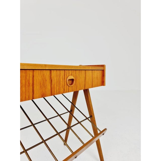 Brown Mid-Century Danish Teak Bedside Table For Sale - Image 8 of 16