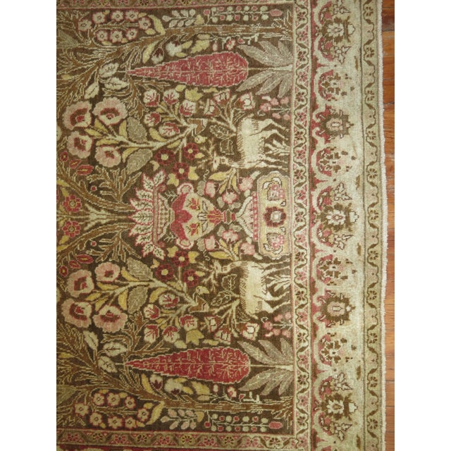 Early 20th Century Persian Tabriz Pictorial Prayer Rug - 4'7" x 6'2" For Sale - Image 4 of 6