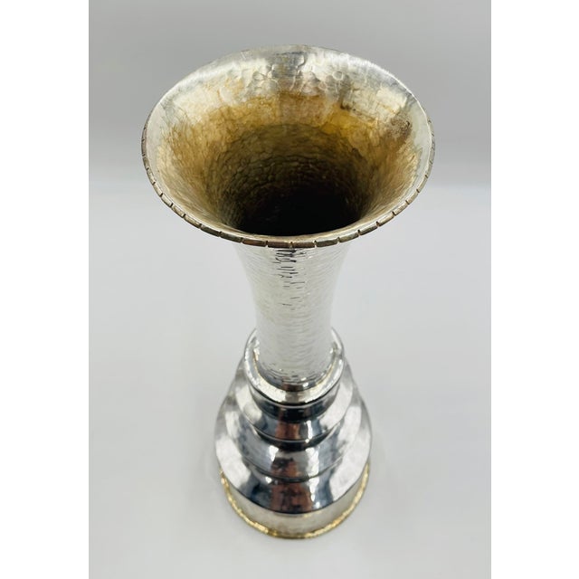 1980s Rare Emilia Castillo Sculptural Silver-Plated Vase or Candle Holder, Mexican For Sale - Image 9 of 17