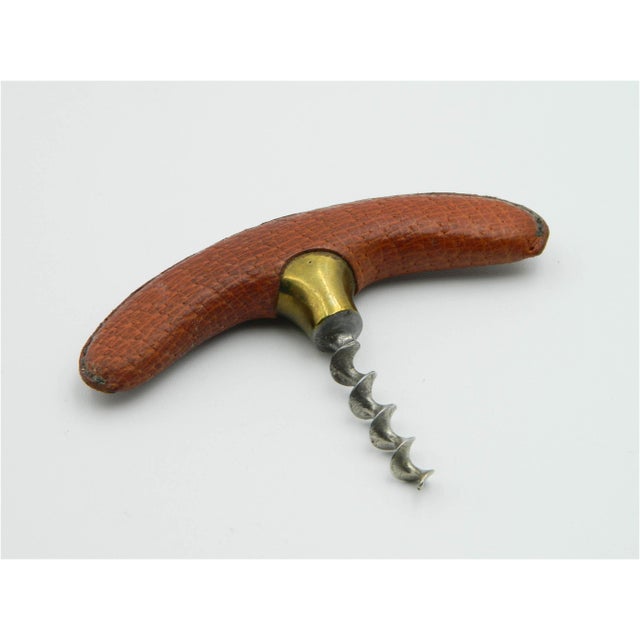 Model 3438 Corkscrew with Brown Leather Handle and Sales Box by Carl Auböck for Werkstätte Carl Auböck, 1940s For Sale - Image 6 of 11