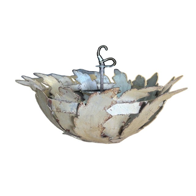 Vintage Metal Ceiling Light Fixture For Sale - Image 4 of 5