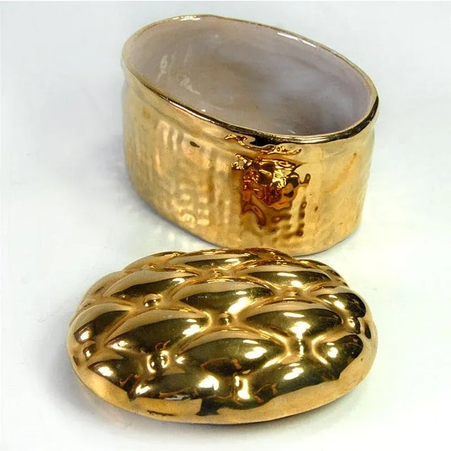 Mid-Century Modern Small Vintage Ceramic Lidded Container, 1980s For Sale - Image 3 of 9