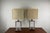 A pair of table lamps in chromed metal, acrylic glass, and a fabric lampshade, manufactured by Banci Firenze in the 1970s....