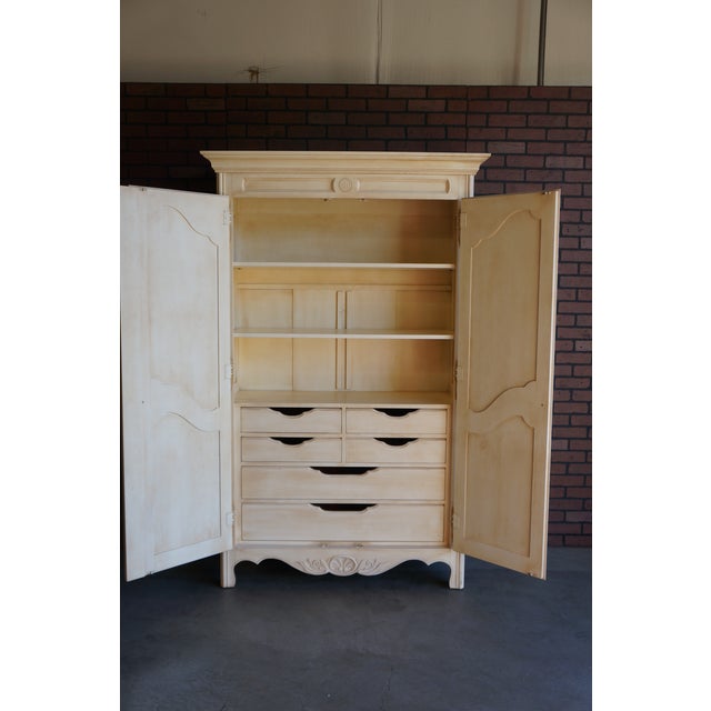 Ethan Allen Country French Painted Armoire For Sale - Image 10 of 12