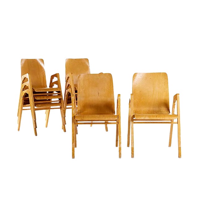 Stackable Armchairs by Axel Larsson for Getama, Set of 8 For Sale