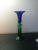 GORGEOUS Rogaska Green/Blue Art Glass Reversible 12" Vase Made in Yoguslavia. Has 2 flea bites on Cobalt Blue lip as shown...