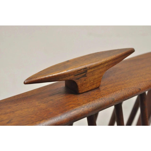 Wood Arthur Umanoff Mid 20th Century Danish Modern Teak Wood Compass Book & Magazine Rack For Sale - Image 7 of 11