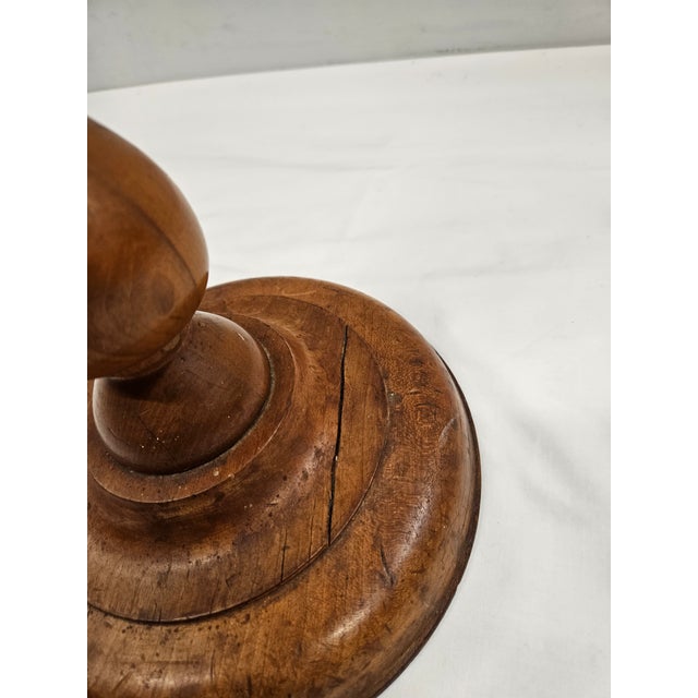 Antique Wooden Candle Stand or Pedestal Bowl For Sale - Image 11 of 12