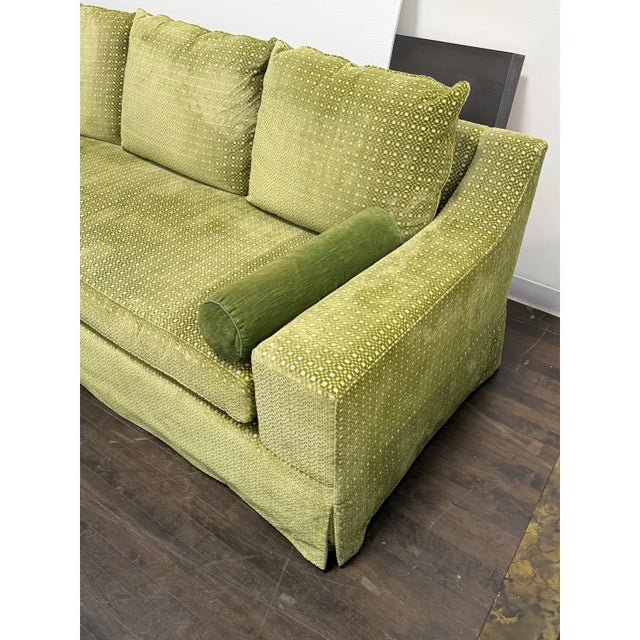 Patricia Edwards for Partridge Bespoke Green Velvet Two Piece Sectional For Sale - Image 9 of 12
