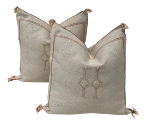 Handmade Cactus Silk Pillow Covers - a Pair