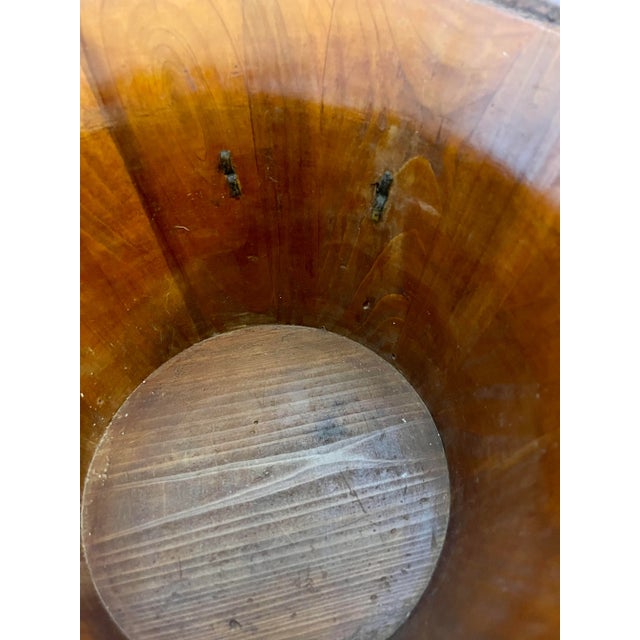 Wood Late 19th Century Asian Handcrafted Wood Lidded Antique Wood Bucket Hallmarked For Sale - Image 7 of 12