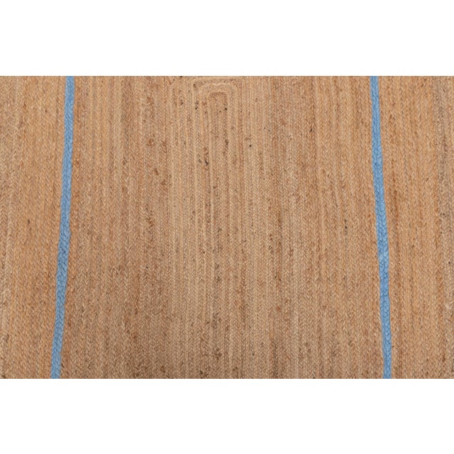Scallop Jute Classic Blue Hand Made Rug - 4'x6' For Sale - Image 6 of 9
