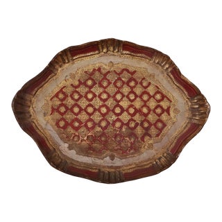Vintage Italian Gilded Tray For Sale