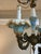 Early 20th Century Small Antique French Porcelain and Brass Chandelier With Gold Gilt For Sale - Image 5 of 6
