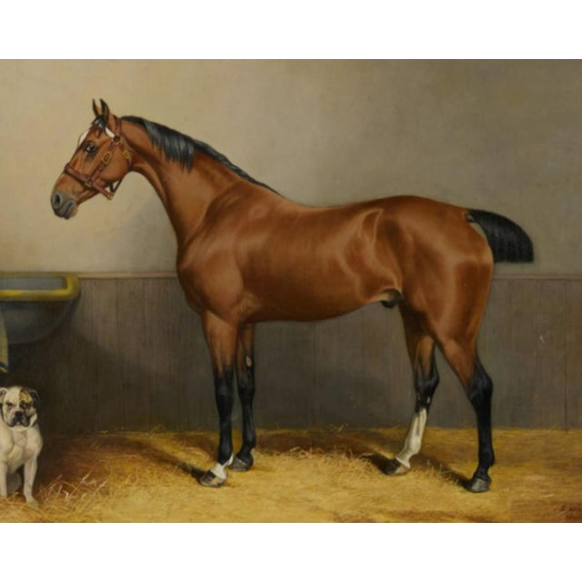 Faithful Friends of the Manor: The Ellesmere Bay and Bulldog Dated 1887 This 1887 oil on canvas by the British animalier...