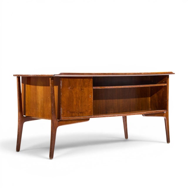 Svend Madsen Mid Century Danish Teak Curved Desk For Sale In Chicago - Image 6 of 10