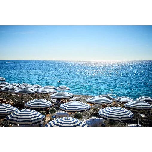 Striped Beach Umbrellas' Contemporary Archival Color Photograph Print From the Original Negative by Paul Viant - 20x16 For Sale