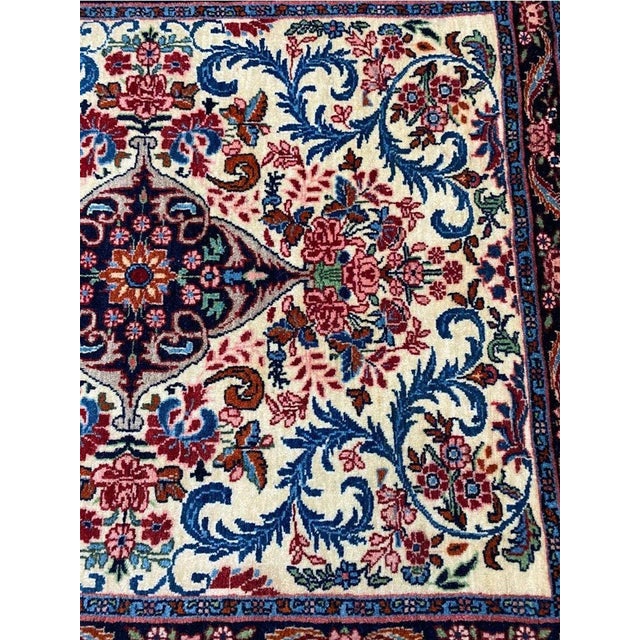 Ivory 1980s Old Persian Bijar Masterpiece Rug 2'2" X 2'7" For Sale - Image 8 of 9