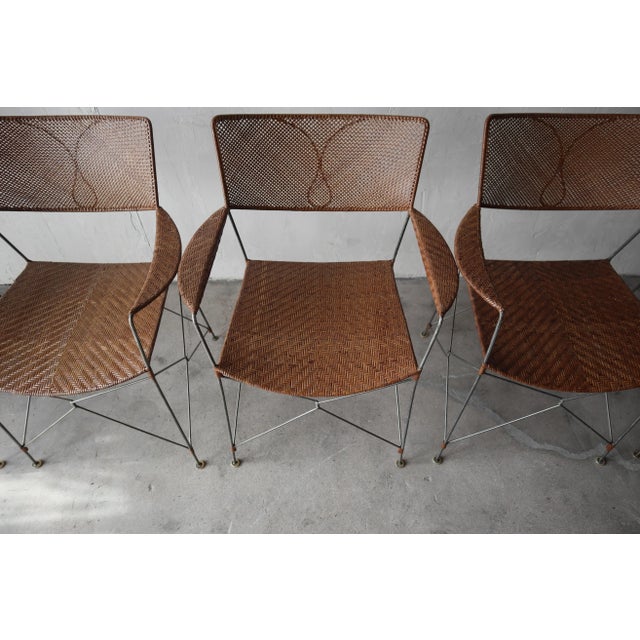 Yuzura Yamakawa Steel Wire and Rattan Dining Set For Sale In Las Vegas - Image 6 of 13