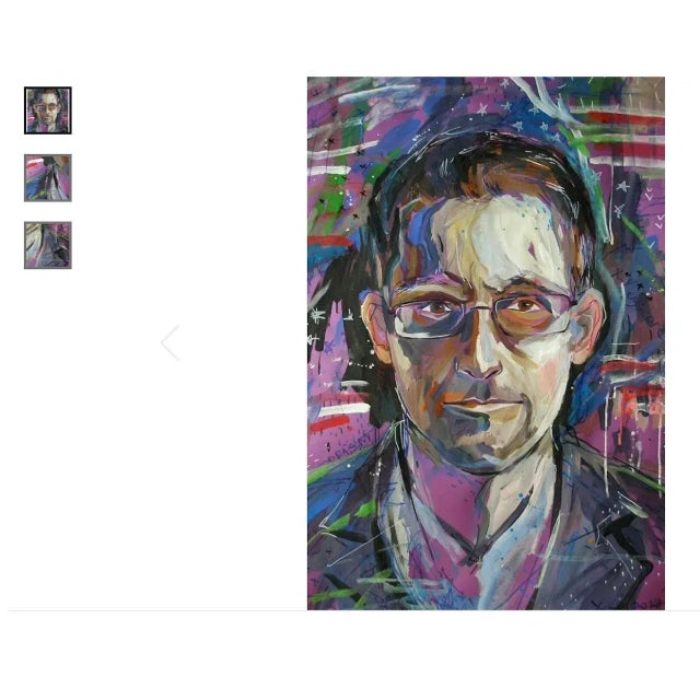 Large Scale European "Snowden" Pop-Art Portrait by Anastasia Yesipova C.2016 For Sale - Image 4 of 6