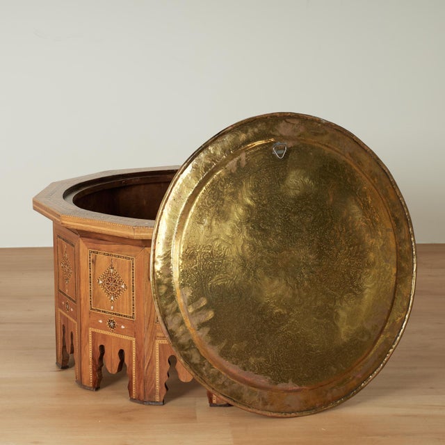 Antique Moroccan Inlaid Table With Tray Top For Sale - Image 14 of 15