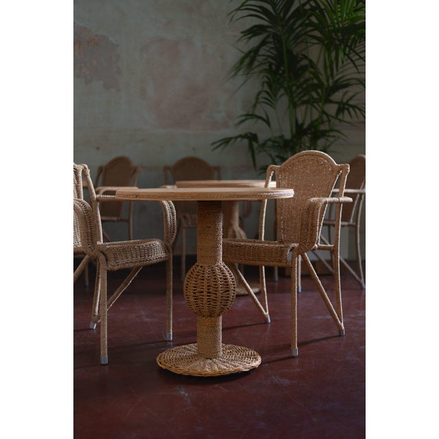 Coffee Table and Chairs in Rope, 1970s, Set of 3 For Sale - Image 4 of 16