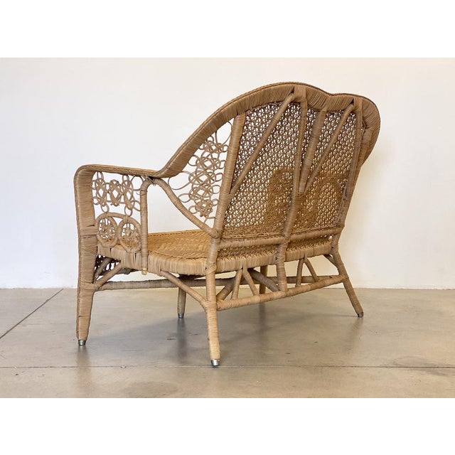 Wood Wicker Lounge Set, 1980s, Set of 4 For Sale - Image 7 of 18